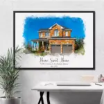 House Watercolor Portrait