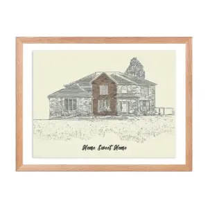 Custom Pencil House Sketch